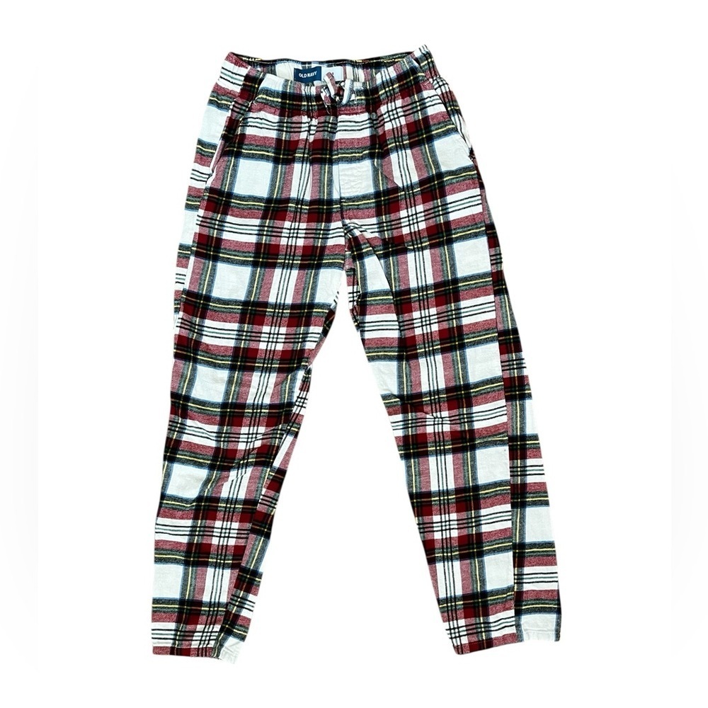 Old Navy Men’s Small Plaid Flannel Pajama Bottom Pants Elastic Waist 100% cotton